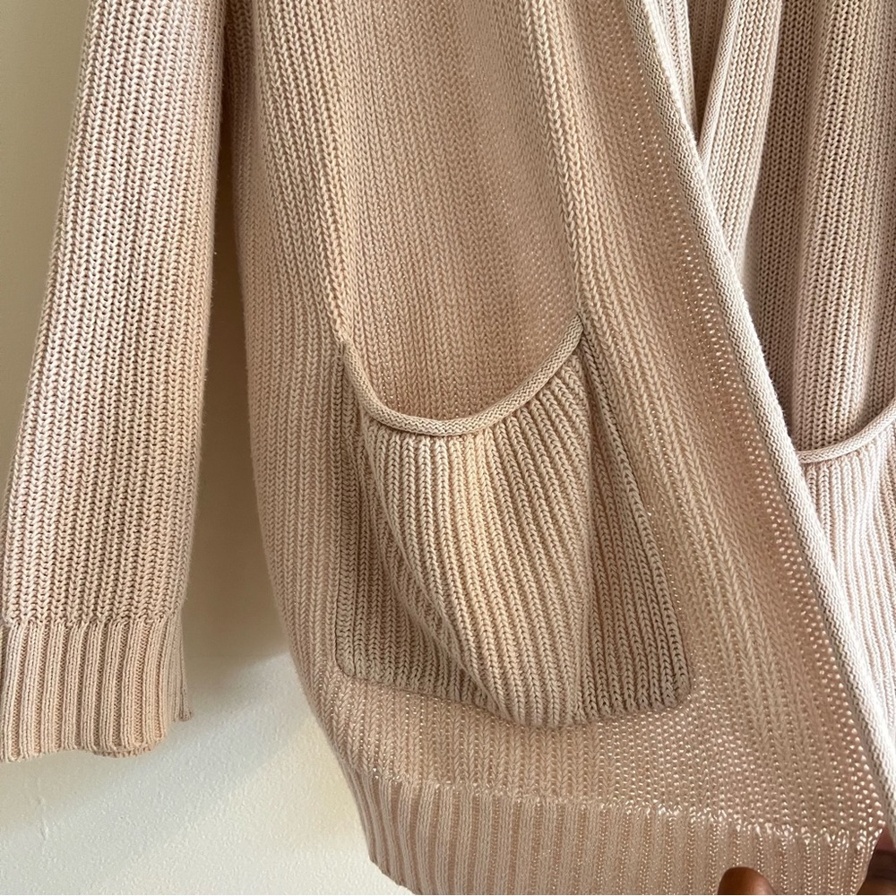 Cream knitted cotton open cardigan, Universal Thread, size L - Picture 3 of 7